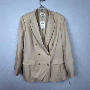 NWT Talbots Tan 100% Wool Double Breasted Jacket Size- 16